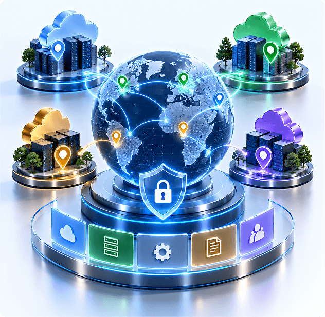Data Residency and Global Globe Illustration
