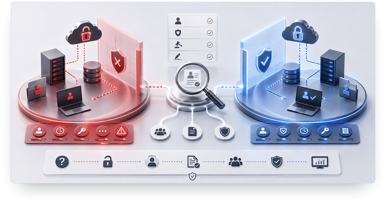 Identity, privileged administration, and support access architecture graphic