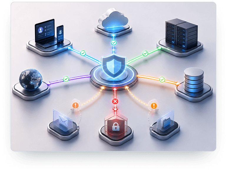 Network connectivity and boundary controls architecture graphic