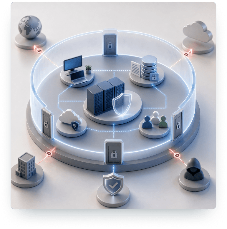 Dedicated private cloud operating boundary graphic