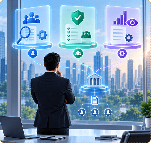 Human authority holds across every pattern visual interface illustration