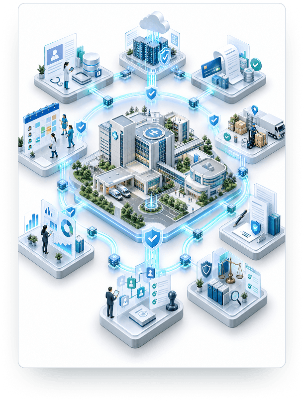 Healthcare Operations Isometric Architecture