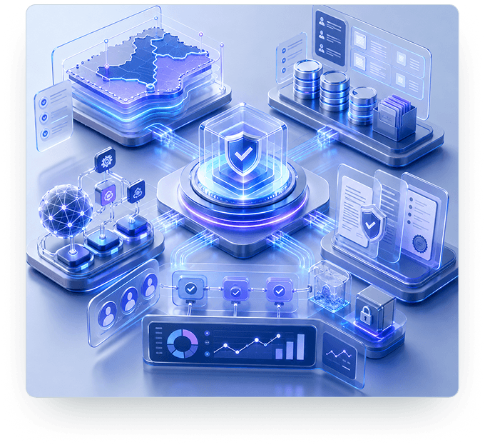 Platform foundation architecture hub illustration