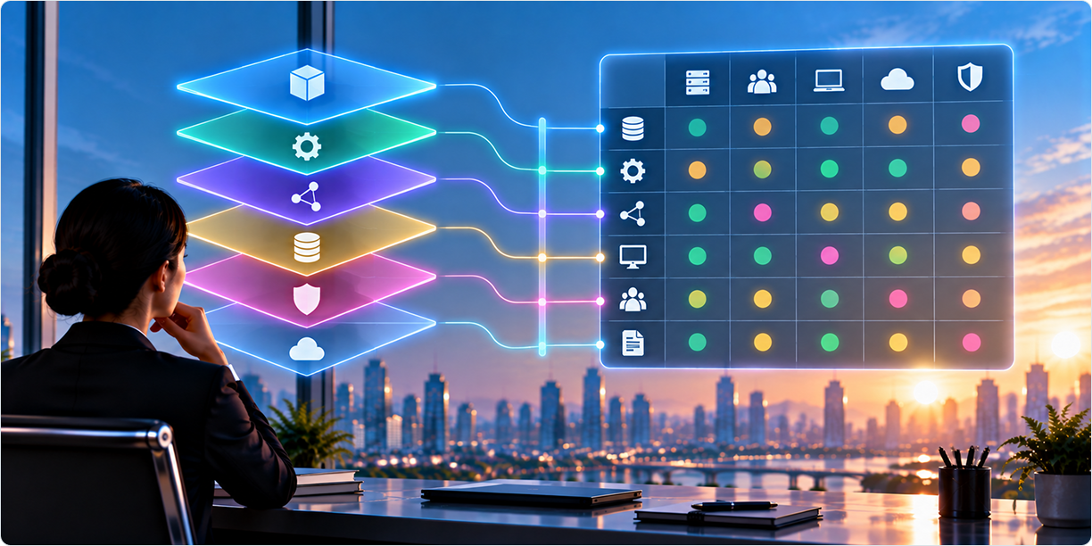 Three layers and one ownership matrix graphic